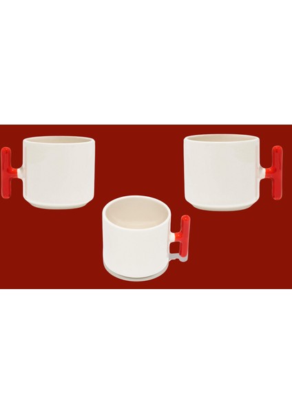 Latte Fincanı T Kulp Kırmızı