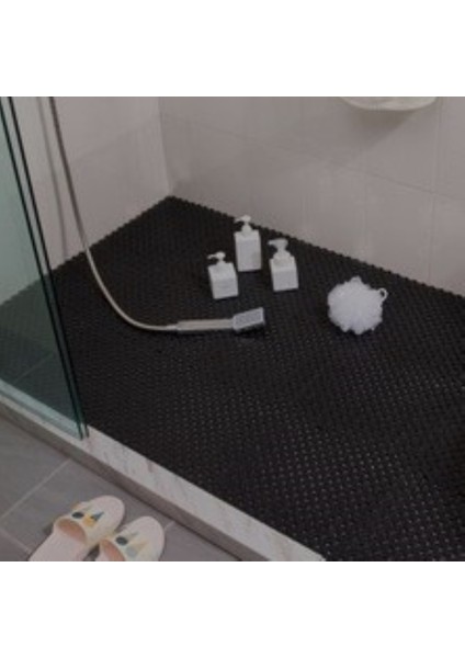 Pvc Paspas Siyah Yeni Islak Zemin Kare Petek Mat Kaymaz Banyo Paspas