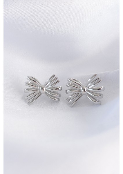 Pirinç Gümüş Renk Fiyonk Küpe