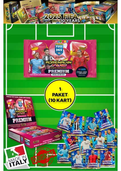 Panini Fifa 365 - 2025 Official Special Edition Premium Card Futbolcu Kartları - 1 Paket (10 Kart) fiyatları
