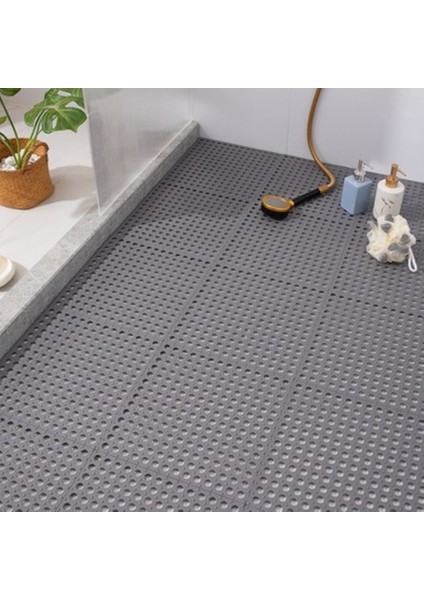 Pvc Paspas Gri Yeni Islak Zemin Kare Petek Mat Kaymaz Banyo Paspas