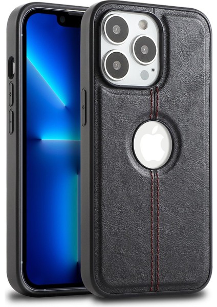 İPHONE11 - 12 - 12 Pro Max - 13 Deri Görünümlü Kılıf - Siyah - Kahverengi