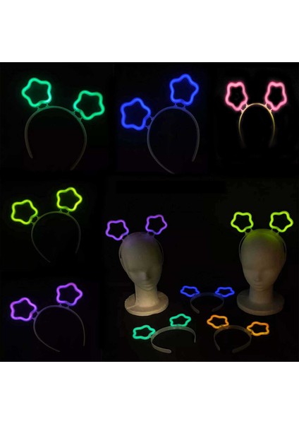 Glow Stick Karanlıkta Yanan Fosforlu Yıldız Taç 12 Adet