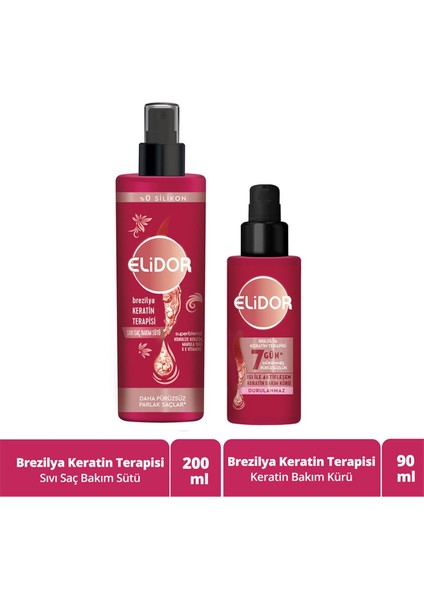 Brezilya Keratin Terapisi Saç Bakım Seti Şeffaf Renk 2'li Set Anında Parlaklık