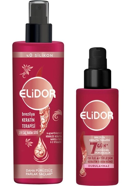 Brezilya Keratin Terapisi Saç Bakım Seti Şeffaf Renk 2'li Set Anında Parlaklık fiyatları