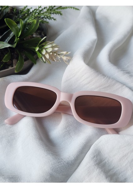 Didörtgen Oval Köşeli Çerçeveli Soft Pembe Renkli Çocuk Gözlüğü