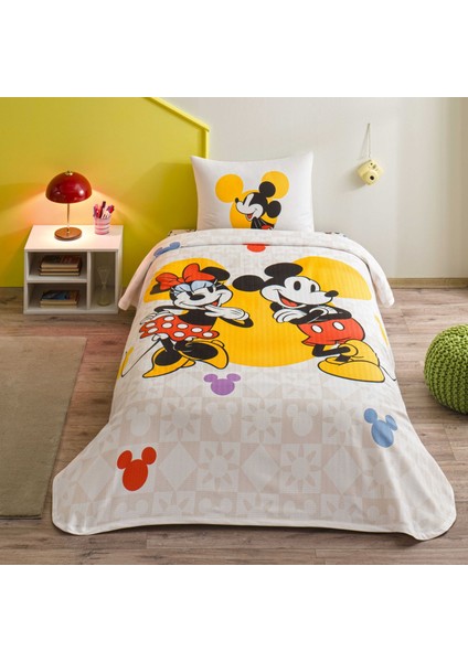 Lisanslı Disney Minnie&mickey Botanictek Kişilik Pamuk Pike Takımı