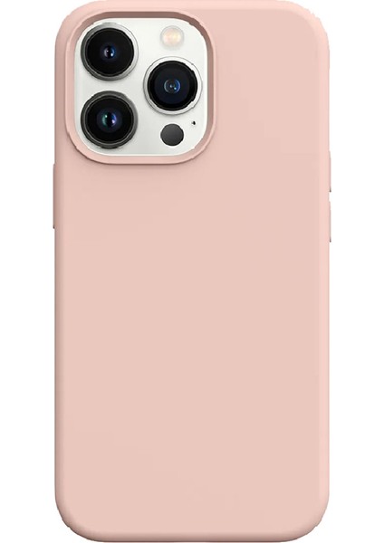 Apple iPhone 15 Pro Max Uyumlu Premium Lansman Liquid Silikon Kılıf Içi Kadife-Kum Pembe