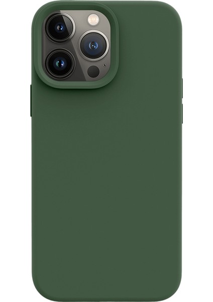 Apple iPhone 14 Pro Max Uyumlu Premium Lansman Liquid Silikon Kılıf Içi Kadife-Çam Yeşili