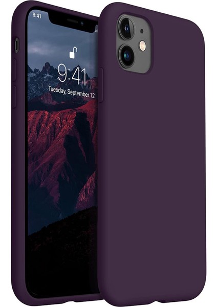 Apple iPhone 11 Uyumlu Premium Lansman Liquid Silikon Kılıf Içi Kadife-Derin Mor