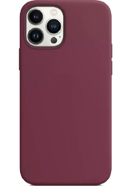 Apple iPhone 13 Pro Uyumlu Premium Lansman Liquid Silikon Kılıf Içi Kadife-Bordo