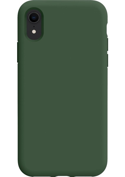 Apple iPhone Xr Uyumlu Premium Lansman Liquid Silikon Kılıf Içi Kadife-Çam Yeşili