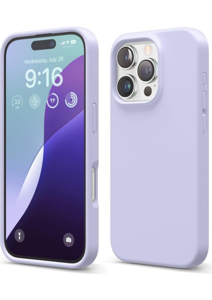 Apple iPhone 16 Pro Max Uyumlu Premium Lansman Liquid Silikon Kılıf Içi Kadife-Lila