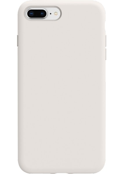 iphone 7 Plus/8 Plus Uyumlu Premium Lansman Liquid Silikon Kılıf Içi Kadife-Beyaz