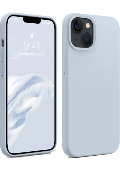 Apple iPhone 15 Uyumlu Premium Lansman Liquid Silikon Kılıf Içi Kadife-Bebe Mavi