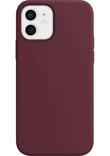 Apple iPhone 11 Uyumlu Premium Lansman Liquid Silikon Kılıf Içi Kadife-Bordo