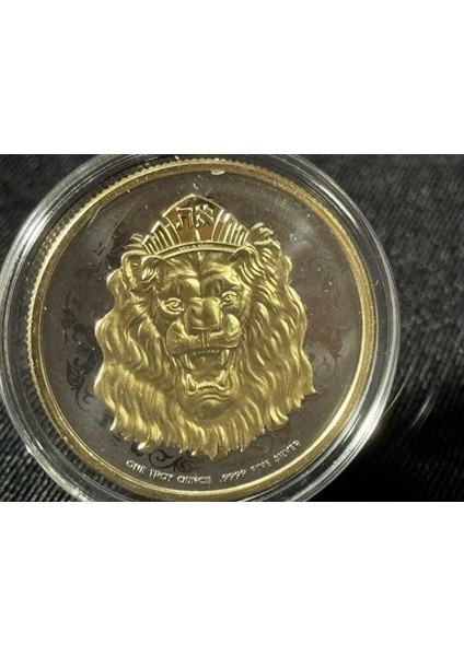 2023 Niue 2 Dolar Roaring Lion – Ruthenyum ve Altın Kaplama 1 Oz Gümüş 500 Limitli Hatıra Para