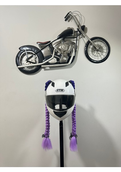 Motor & Motosiklet Kask Dış Aksesuar Çift Mor Ombreli Örgü Saç fiyatları