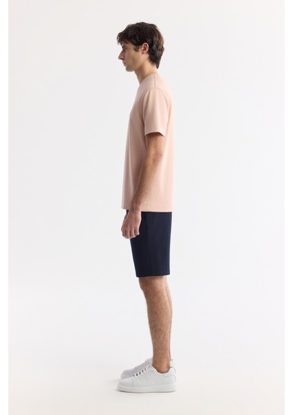 Erkek Pembe Bisiklet Yaka Baskılı Bi-Stretch İnterlok Regular Fit T-Shirt A51Y1132 modelleri