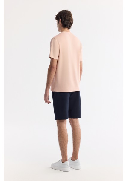 Erkek Pembe Bisiklet Yaka Baskılı Bi-Stretch İnterlok Regular Fit T-Shirt A51Y1132 fırsatları