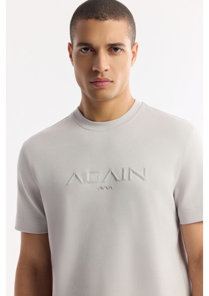 Erkek Gri Bisiklet Yaka Baskılı Bi-Stretch İnterlok Regular Fit T-Shirt A51Y1132 fiyatları