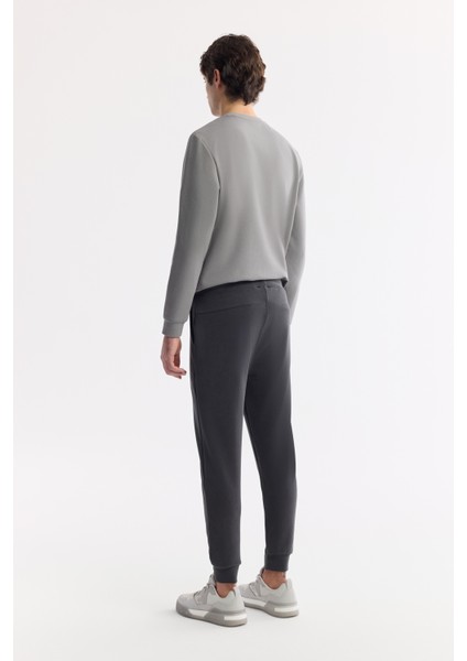 Erkek Antrasit Beli Lastikli Bağcıklı Yandan Cepli Nervürlü Soft Touch Jogger A51Y3422