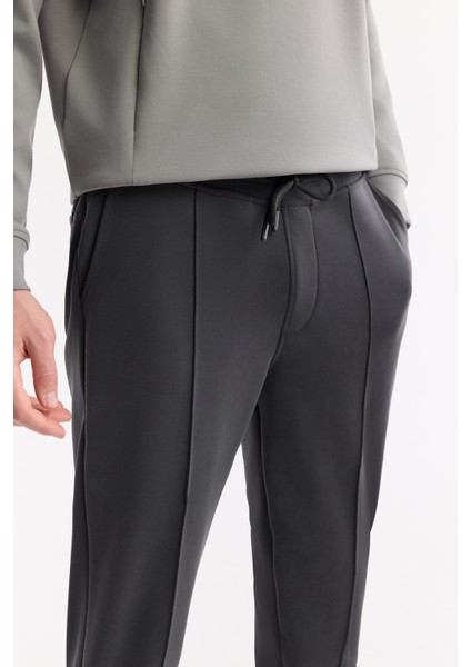 Erkek Antrasit Beli Lastikli Bağcıklı Yandan Cepli Nervürlü Soft Touch Jogger A51Y3422