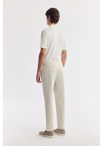 Erkek Bej Klasik Bel Viskon Karışımlı Gofreli Relaxed Fit Pantolon A51Y3044 modelleri