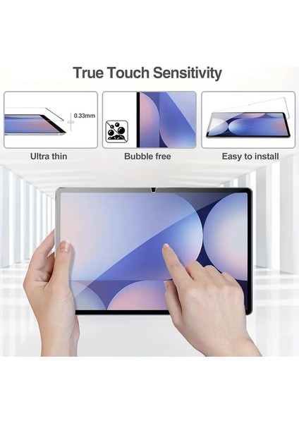 Samsung Galaxy Tab S10 Plus Tablet Ekran Koruyucu Full Kaplayan Temperli Darbe Emici Nano Cam