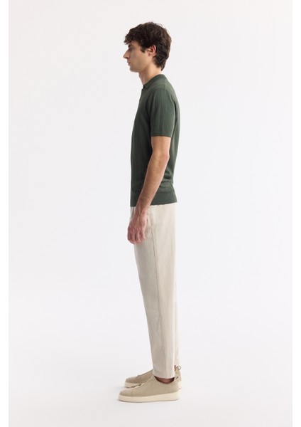 Erkek Haki Polo Yaka Rayon Triko Regular Fit T-Shirt A51Y5015 modelleri