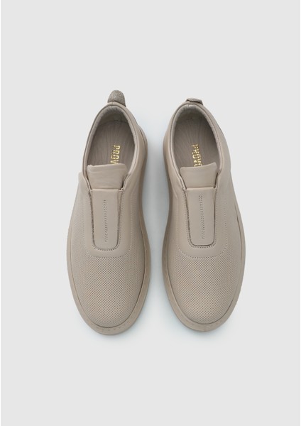 Vizon Deri Kadın Sneaker