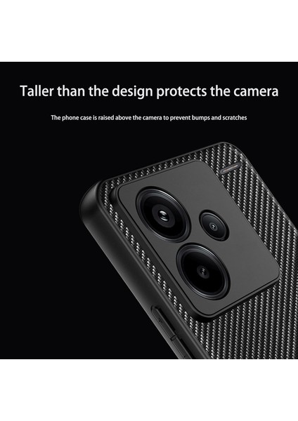 Xiaomi Redmi Note 14 4g Uyumlu Kılıf Karbon Görünümlü Kamera Koruyculu Mat Kaymaz Slikon Kapak modelleri