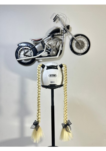 Motor & Motosiklet Kask Dış Aksesuar Çift Sarı Örgü Saç