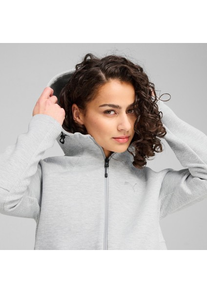 Kadın Evostrıpe Tam Fermuarlı Kapüşonlu Sweatshirt