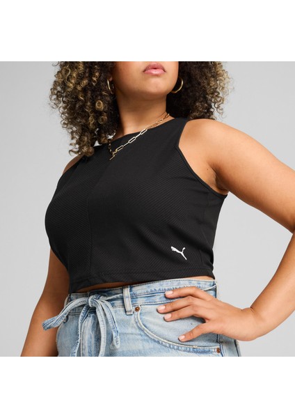 Wardrobe Ess Kadın Nervürlü Crop Üst
