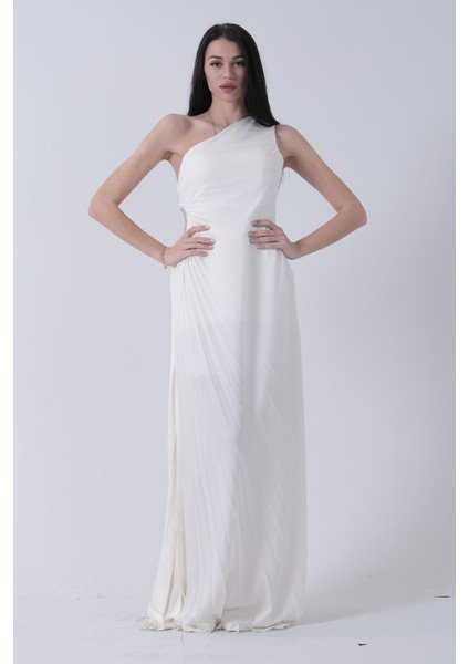 Ekru Bel Dekolteli Taş Işlemeli Abiye Elbise 4521014.147 indirimleri