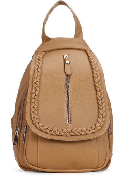 GK66 Kadın Sırt Çantası Günlük Kullanıma Uygun Örgü Motifli Kapaklı Çanta modelleri