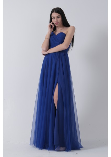 Saks Tek Omuz Yırtmaçlı Abiye 9705155.26