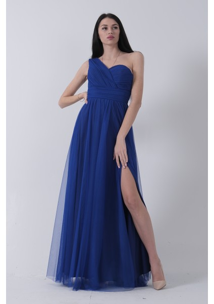 Saks Tek Omuz Yırtmaçlı Abiye 9705155.26