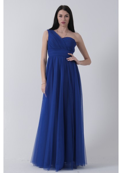Saks Tek Omuz Yırtmaçlı Abiye 9705155.26