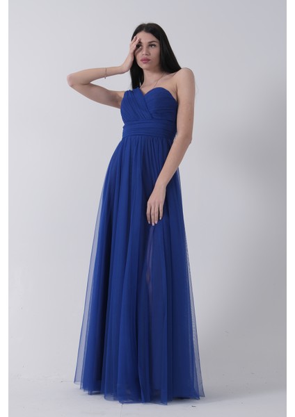 Saks Tek Omuz Yırtmaçlı Abiye 9705155.26
