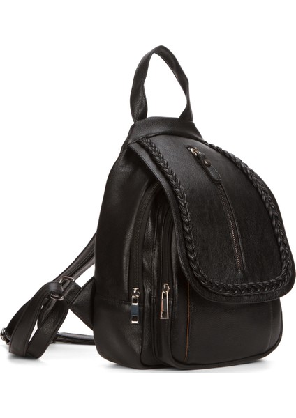 GK66 Kadın Sırt Çantası Günlük Kullanıma Uygun Örgü Motifli Kapaklı Çanta fırsatları