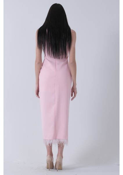 Pudra Önü Taş Detaylı Yırtmaçlı Tüy Detaylı Abiye 9705402.79 fırsatları