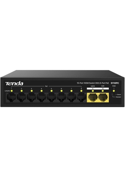 S110PC 10 Port 10/100 Mbps Poe+ Swıtch
