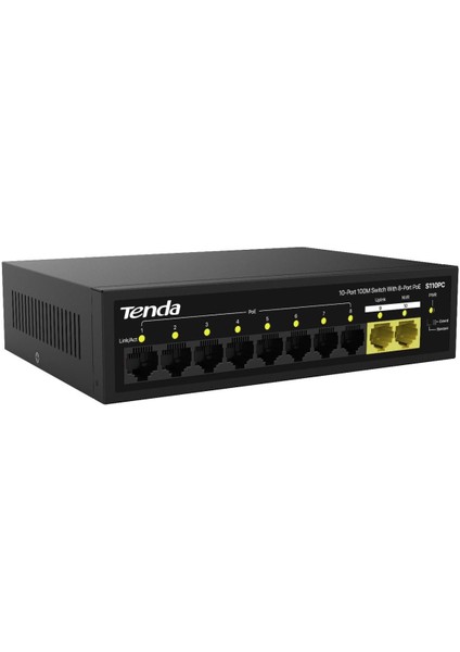 S110PC 10 Port 10/100 Mbps Poe+ Swıtch