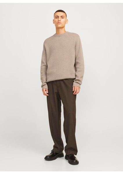 Bisiklet Yaka Relaxed Kahve Erkek Kazak 12259666_JPRBLAMILANO Stıtch Knıt C fırsatları