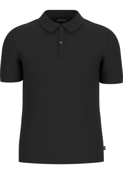Desenli Siyah Erkek Polo T-Shirt M4BP29KCJV1JBLK Gj Ss Embro Logo