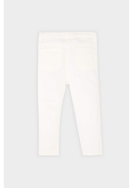 Erkek Bebek Basic Düz Beyaz Jean Pantolon E1854A525SP fırsatları