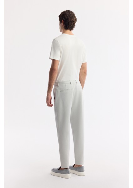 Erkek Açık Gri Klasik Bel Pamuklu Jersey Carrot Fit Pantolon A51Y3013 modelleri