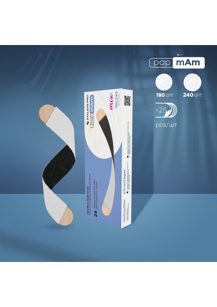 Expert Değiştirilebilir Papmam Mix Çift Taraflı Törpüler 180/240 Grit 25 Adet